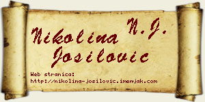 Nikolina Jošilović vizit kartica